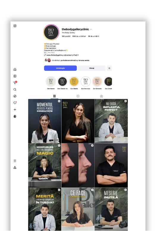 The Body Gallery Instagram identity